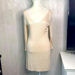 Bebe•Rhinestone•Bling•Bodycon Mini Dress•Size S•Sheer Back